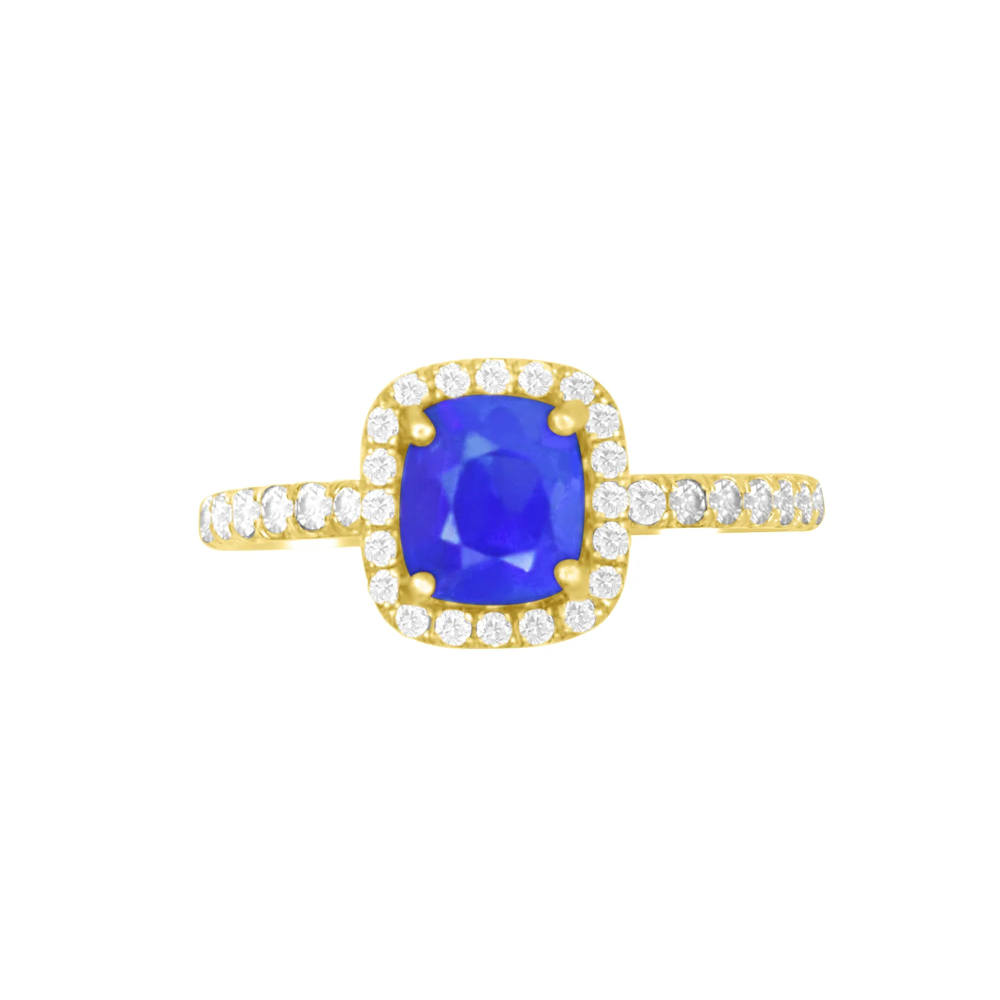 Box Set Pave Halo Engagement Ring